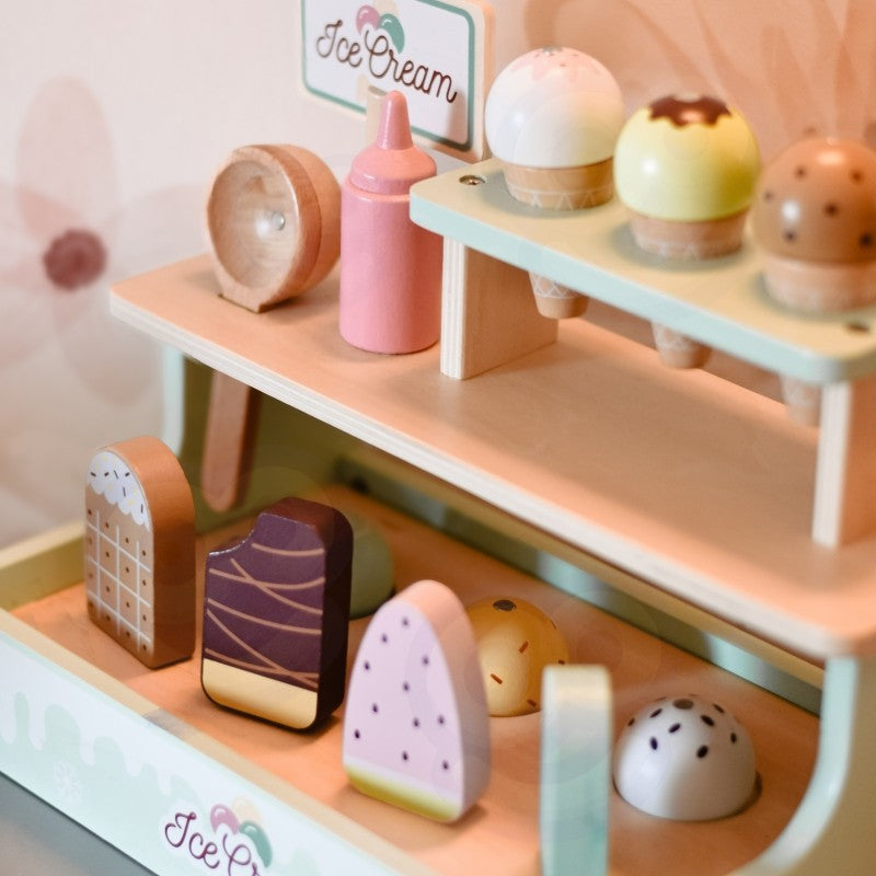 Houten Ijscokraam Speelset Met Kindervitrine Kinderen by Woopie Let's Go Green