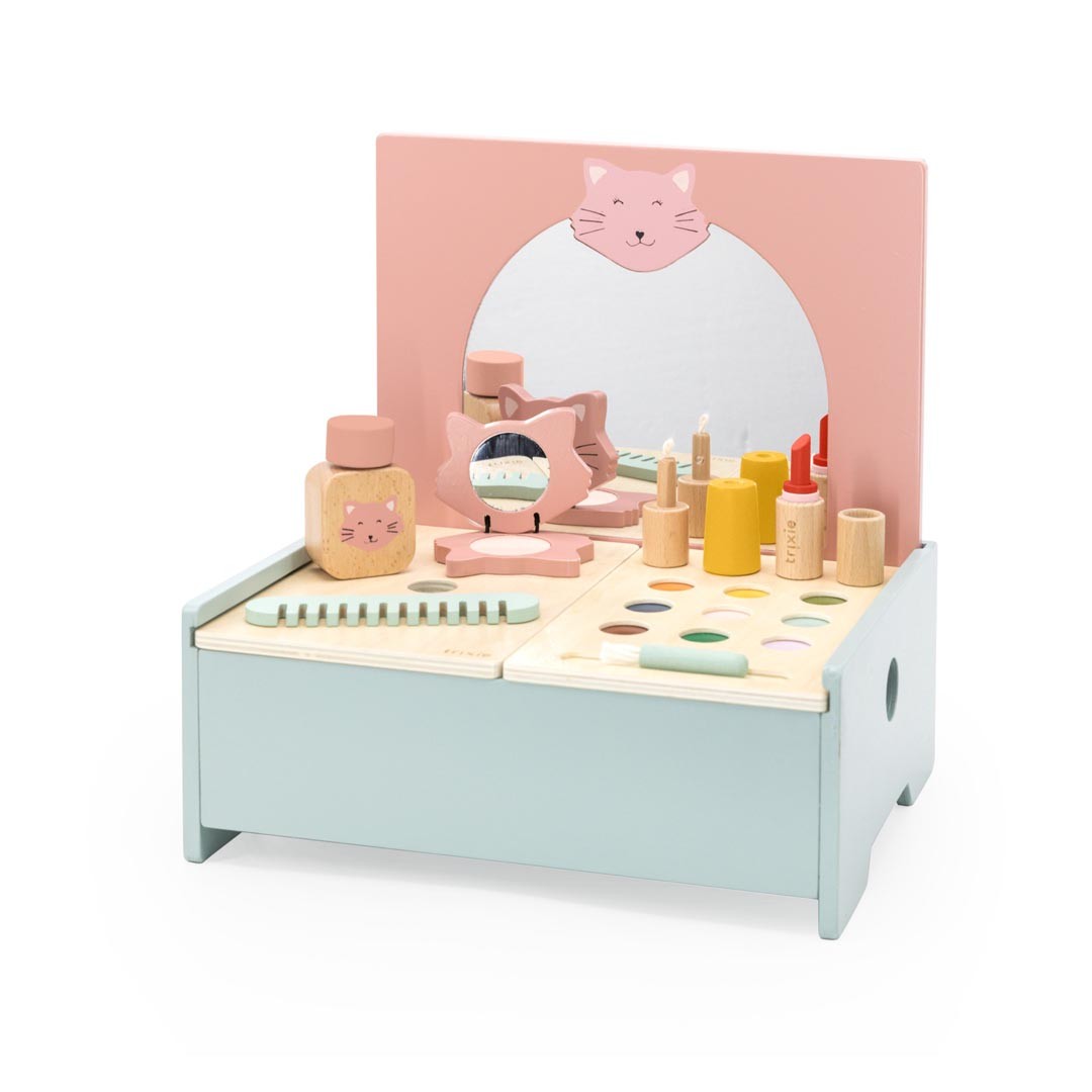 Houten Make-up Tafel Kindervriendelijk Met Spiegel by Trixie Baby