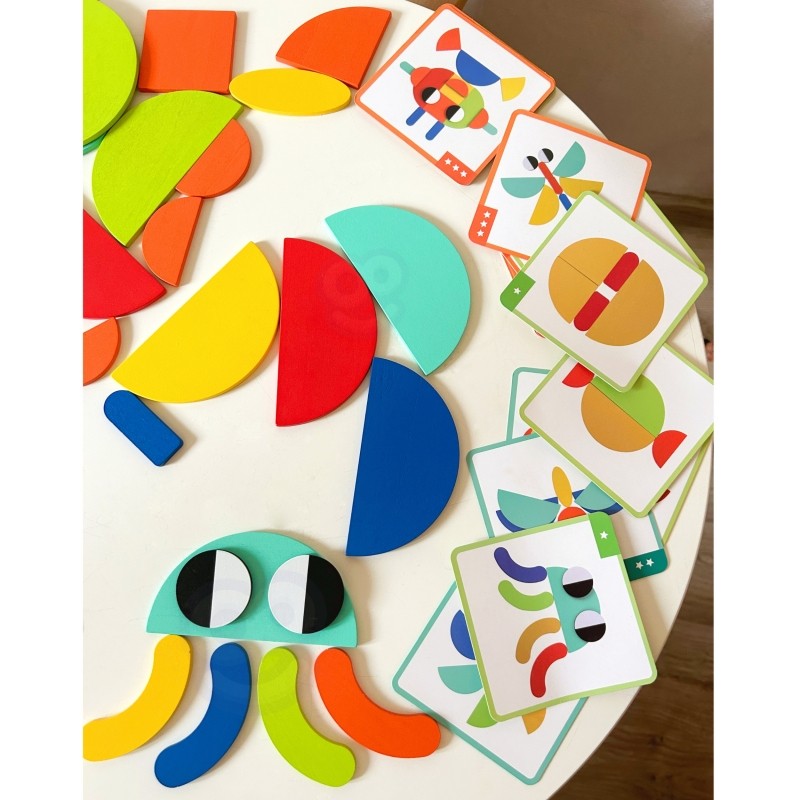 Montessori Houten Puzzel Vormpuzzels Educatieve Speelset by Woopie Let's Go Green