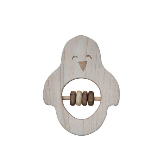 Houten Pinguïn Rammelaar Bijtring Ergonomische Grip by Wooden Story