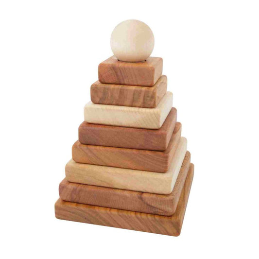 Houten Vierkante Piramide Naturel Speelgoed Educatief by Wooden Story