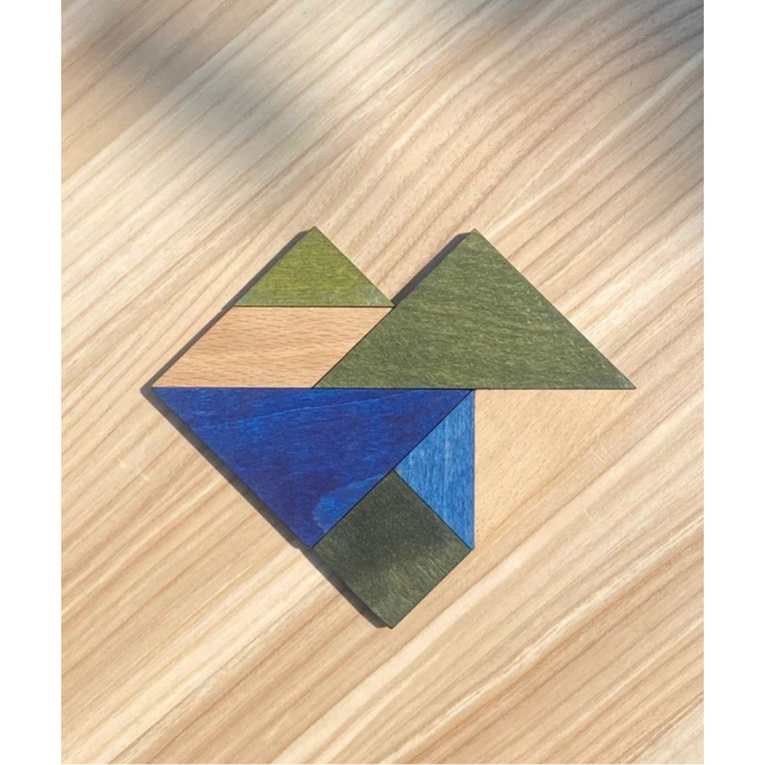Houten Tangram Koele Kleuren Met Opbergzak Voor Kinderen by Wooden Story