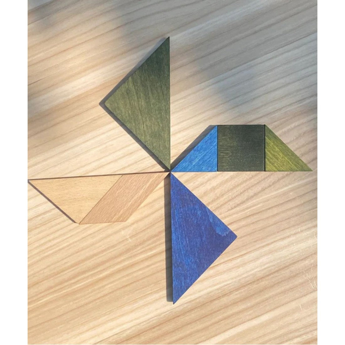 Houten Tangram Koele Kleuren Met Opbergzak Voor Kinderen by Wooden Story