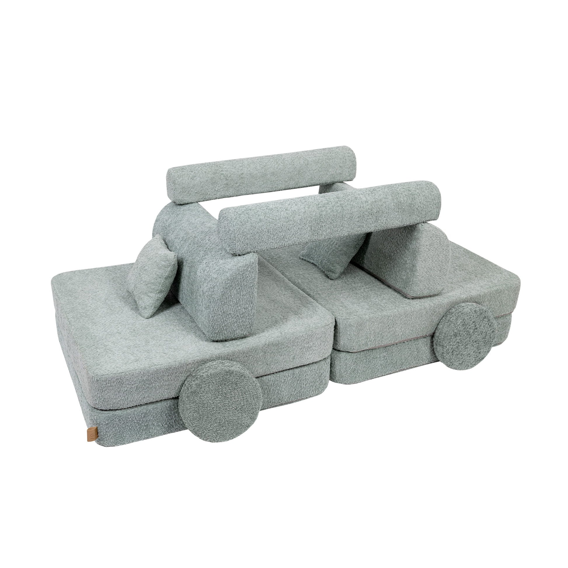 Modulair Kinderbank Premium Bouclé Muntkleur Bekleding by MeowBaby