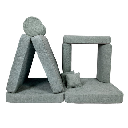 Modulair Kinderbank Premium Bouclé Muntkleur Bekleding by MeowBaby