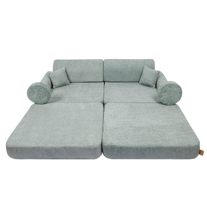 Modulair Kinderbank Premium Bouclé Muntkleur Bekleding by MeowBaby