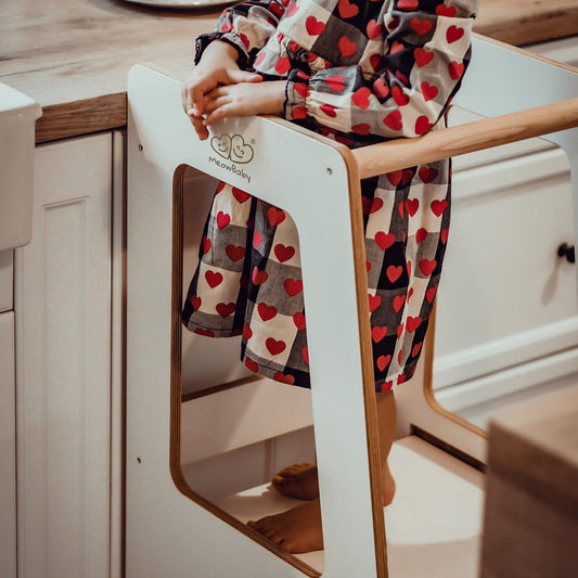 Keukenhulp Multiplex Scandinavisch Wit Verstelbaar Kinderen by MeowBaby