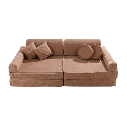Modulaire Kinderbank Korduroy Poederroze Premium Zachte by MeowBaby