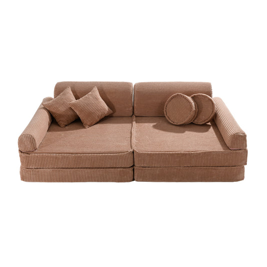 Modulaire Kinderbank Korduroy Poederroze Premium Zachte by MeowBaby