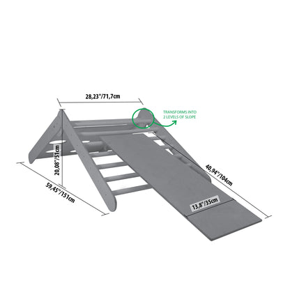Montessori Klimdriehoek Met Inklapbare Ramp Binnen Spel by Montessori House Bed