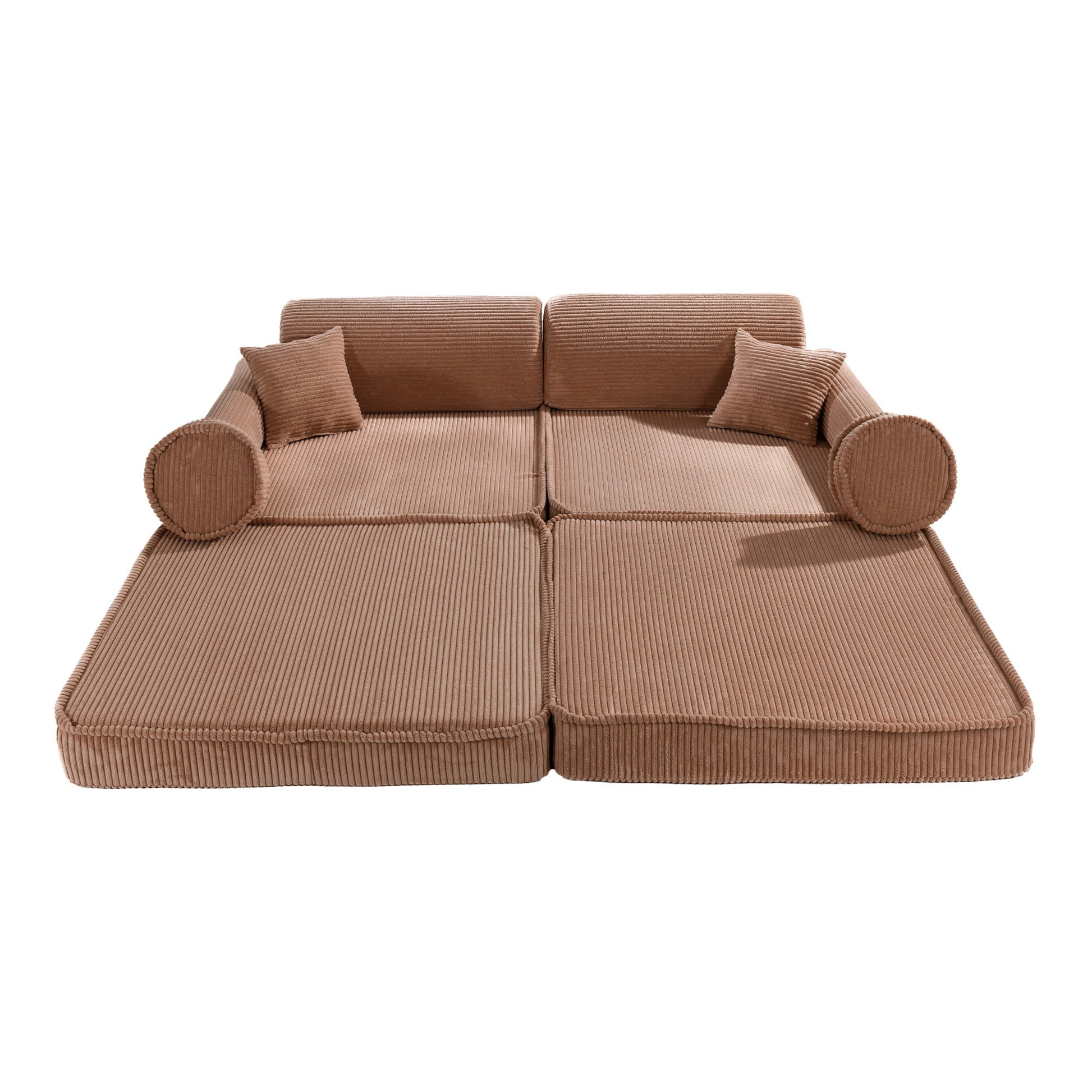 Modulaire Kinderbank Korduroy Poederroze Premium Zachte by MeowBaby