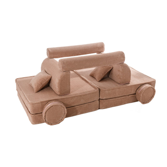 Modulaire Kinderbank Korduroy Poederroze Premium Zachte by MeowBaby