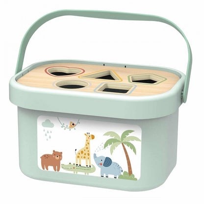 DrieInEen Speelbox Kleurige Sorteerblokken Olifant by Woopie Let's Go Green