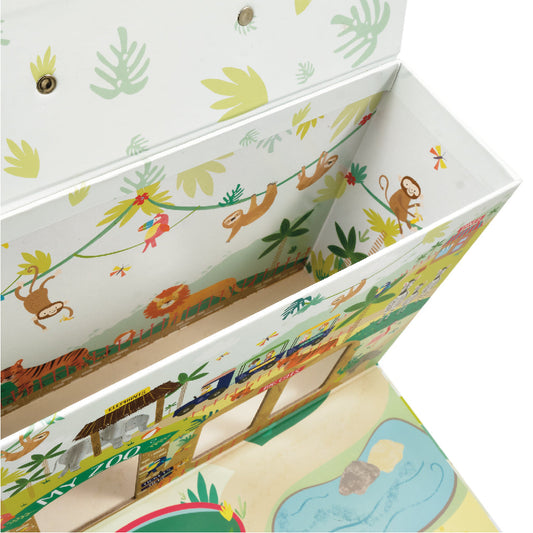 Houten Speelbox Dieren Jungle Reisbaar Vervoerbaar by Floss & Rock