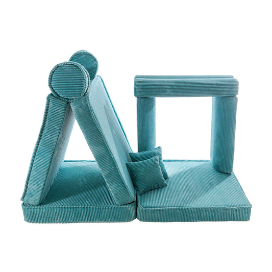 Modulaire Kindersofa Korduroy Turkooisblauw Luxe Comfort by MeowBaby