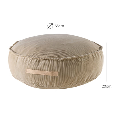 Korduroy Poef Rond Kinderen Zandkleurig Zitvriendelijk by MeowBaby