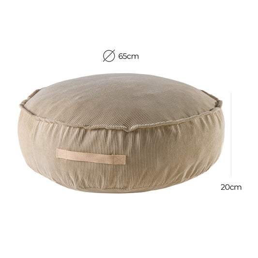 Korduroy Poef Rond Kinderen Zandkleurig Zitvriendelijk by MeowBaby