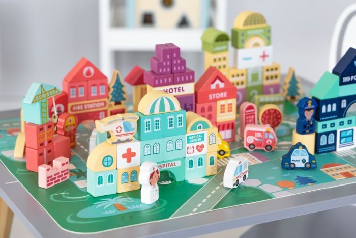 Houten Bouwblokken Voor Stadsbouwsets Educatieve Collectie by ECOTOYS