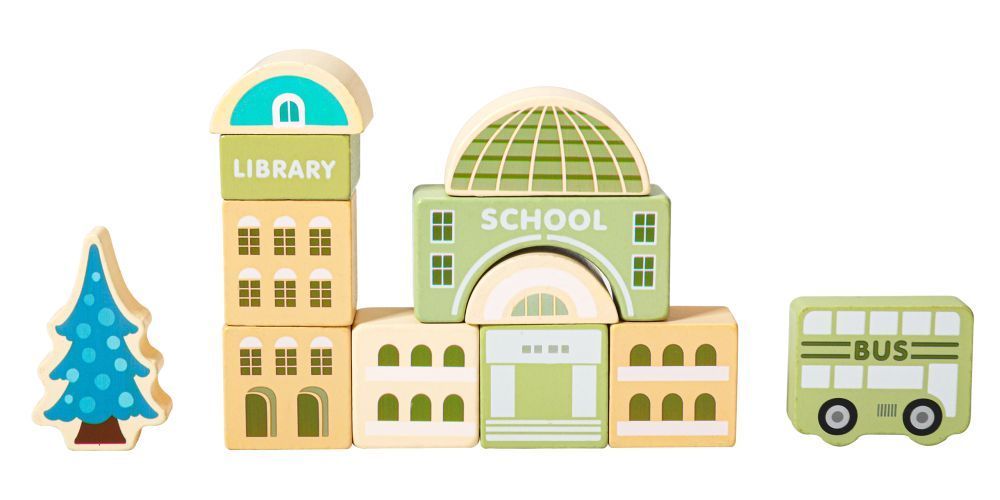 Houten Bouwblokken Voor Stadsbouwsets Educatieve Collectie by ECOTOYS