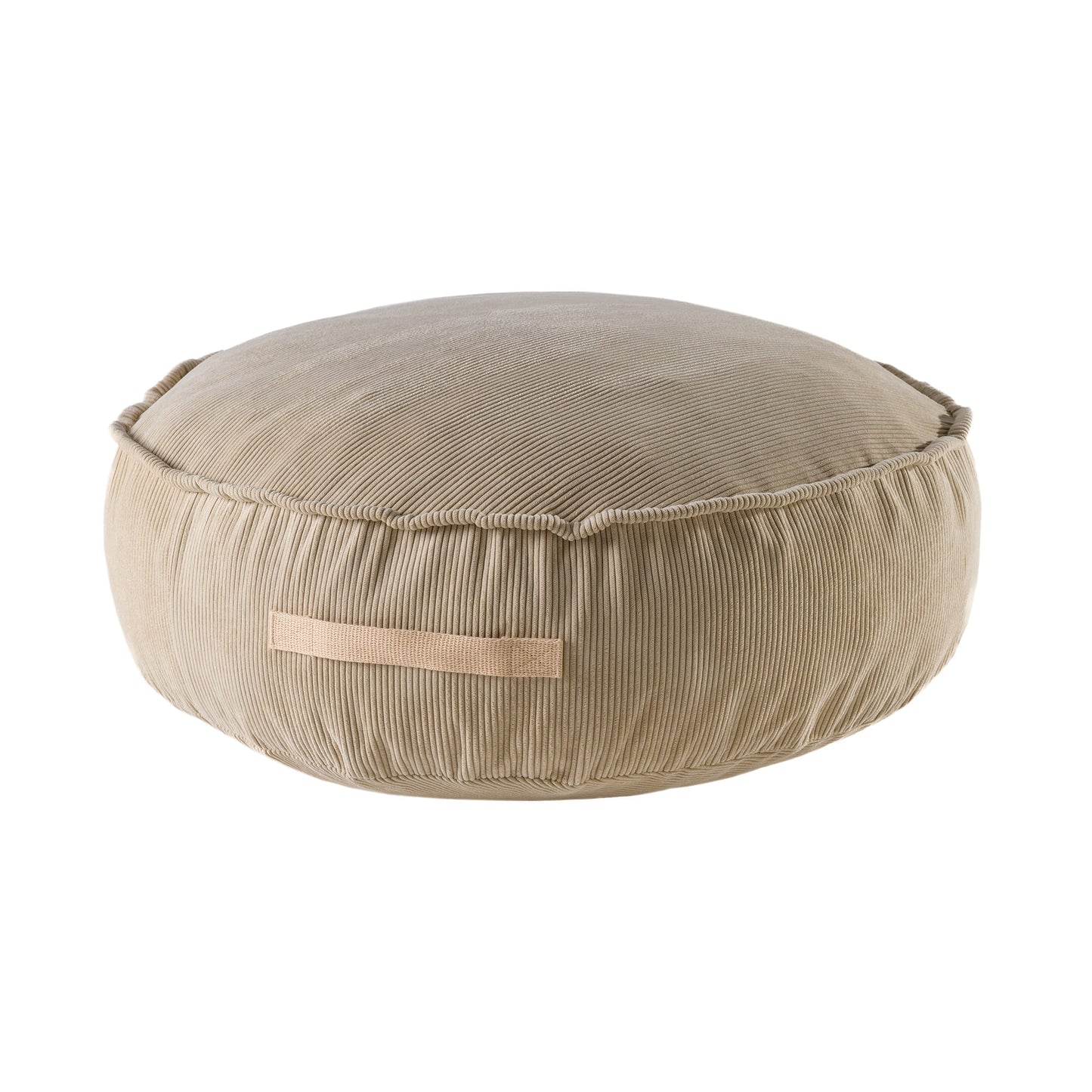 Korduroy Poef Rond Kinderen Zandkleurig Zitvriendelijk by MeowBaby