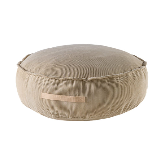 Korduroy Poef Rond Kinderen Zandkleurig Zitvriendelijk by MeowBaby