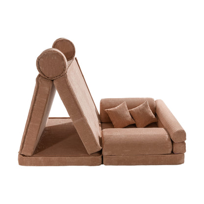 Modulaire Kinderbank Korduroy Poederroze Premium Zachte by MeowBaby