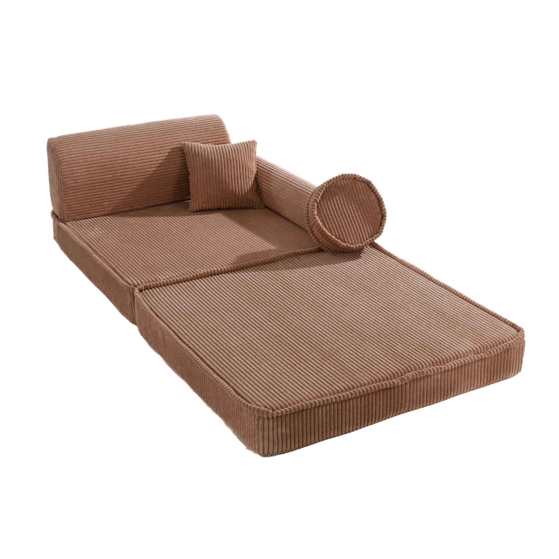 Modulaire Kinderbank Korduroy Poederroze Premium Zachte by MeowBaby