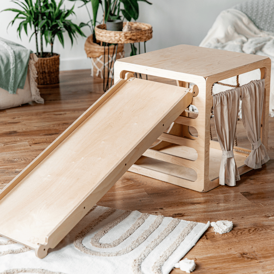 Houten Klimkubus Met Touwvenster Voor Kleuterplezier by Ette Tete