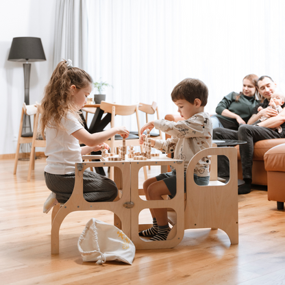 Verstelbaar Opstapje Van Natuurhout Voor Gezinsgebruik by Ette Tete