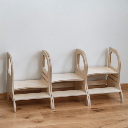 Verstelbaar Opstapje Van Natuurhout Voor Gezinsgebruik by Ette Tete