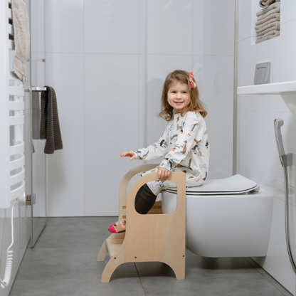 Verstelbaar Opstapje Van Natuurhout Voor Gezinsgebruik by Ette Tete