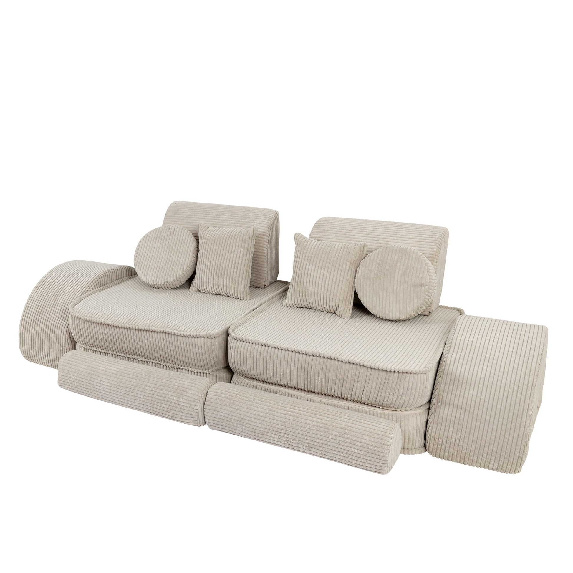 Modulair Kinderbankstel Comfortabel Ecru Zacht Bekleed by MeowBaby