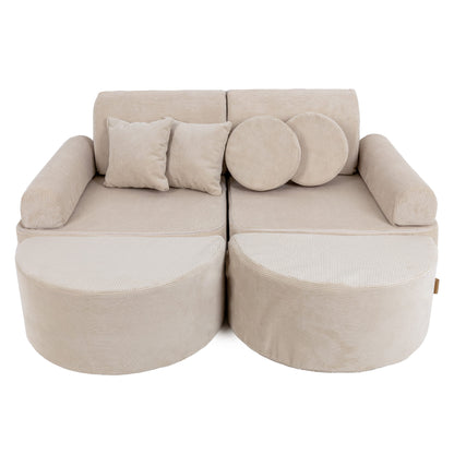 Modulaire Kinderbank Slimcord Ecru Plus Kleurvariant by MeowBaby