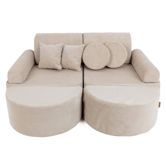 Modulaire Kinderbank Slimcord Ecru Plus Kleurvariant by MeowBaby