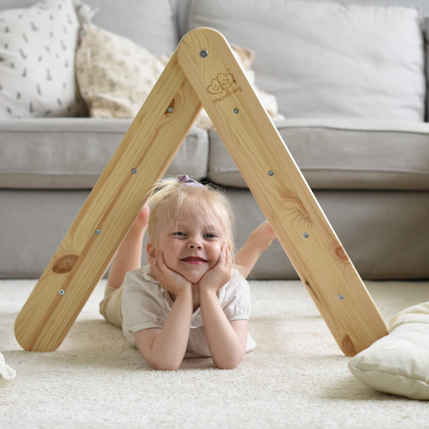 Houten Speelhuis Met Blauwgrijze Tentbescherming Compleet by MeowBaby