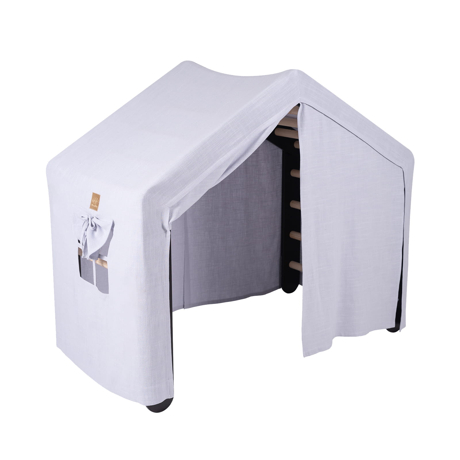Klimrek Huis Groot Zwart Met Blauwgrijze Hoes Binnen by MeowBaby