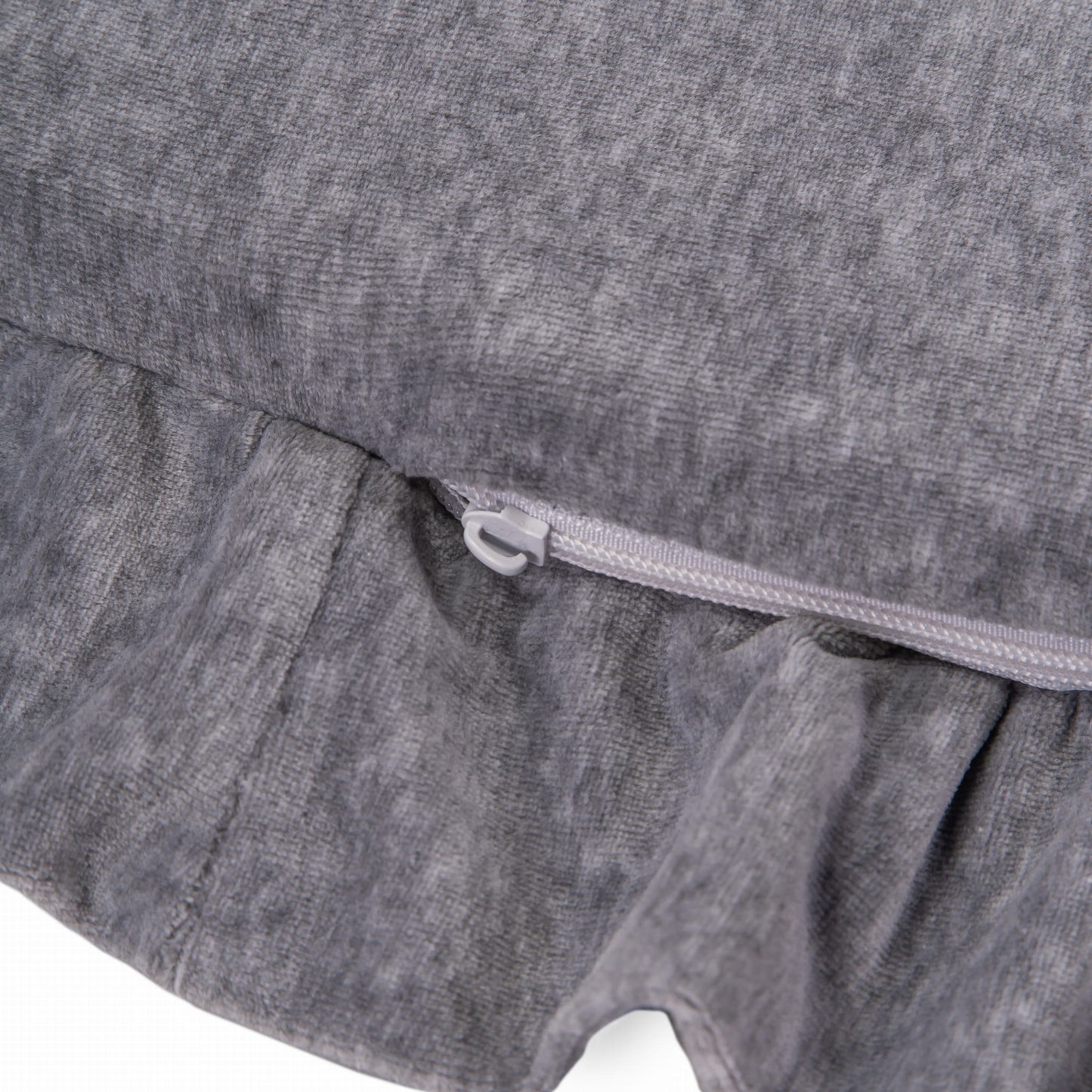 Ronde Speelmat Met Franje Fluweelachtig Grijskleurig by MeowBaby