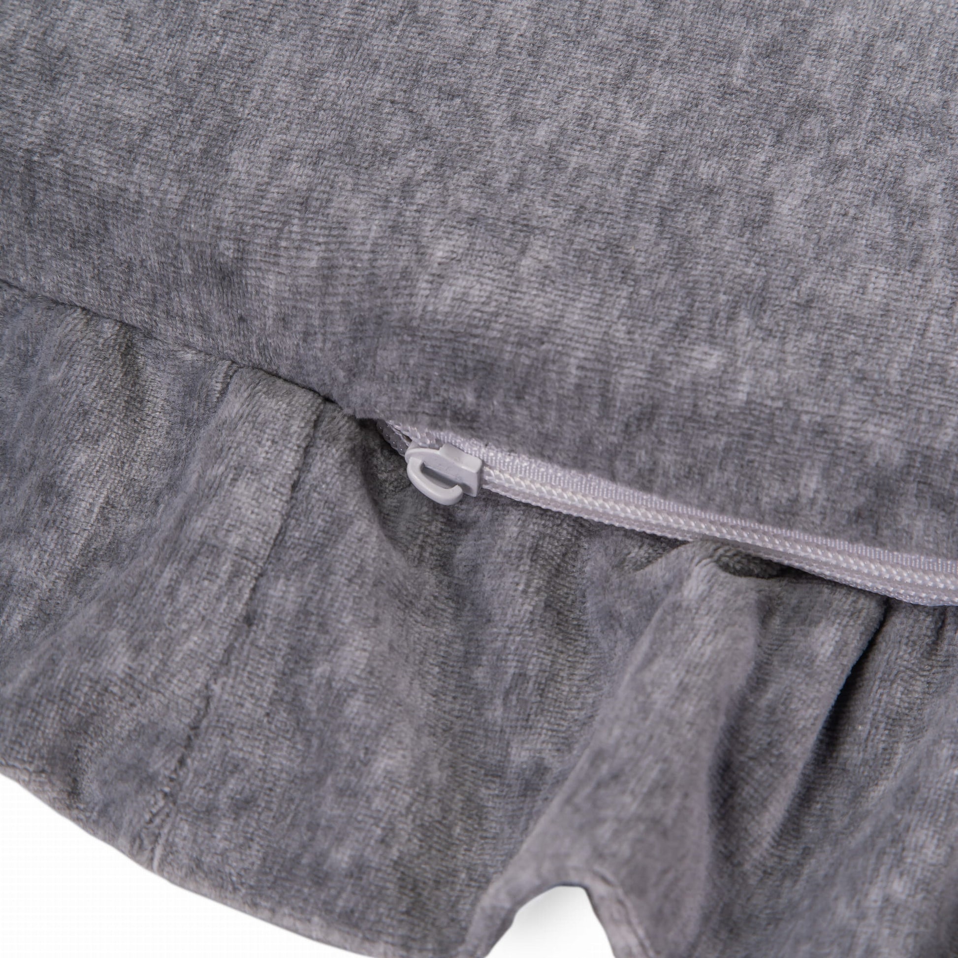 Ronde Speelmat Met Franje Fluweelachtig Grijskleurig by MeowBaby