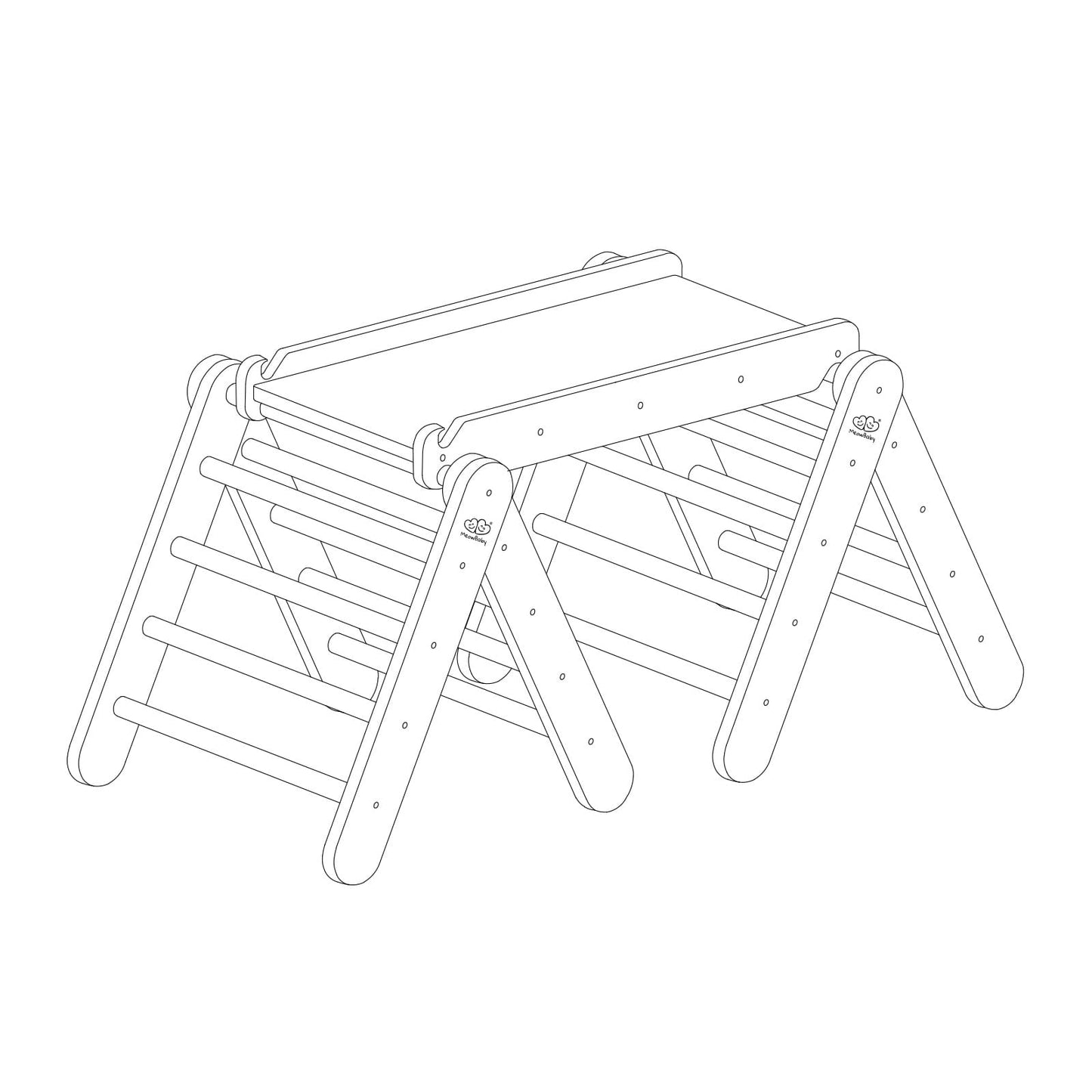 Klimsetapparaat Met Glijbaanactiviteit Voor Kinderen Zwart by MeowBaby