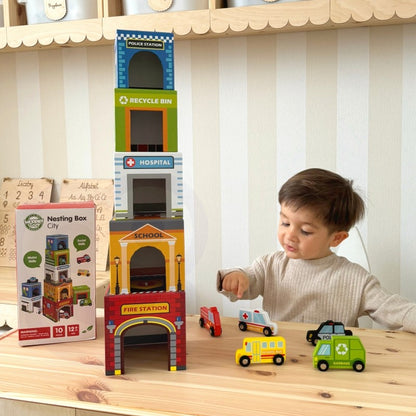 Houten Puzzel Kubus Voertuigen Educatief Interactief by Woopie Let's Go Green