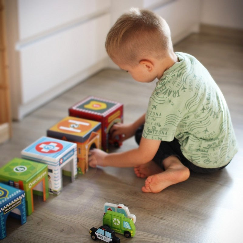 Houten Puzzel Kubus Voertuigen Educatief Interactief by Woopie Let's Go Green