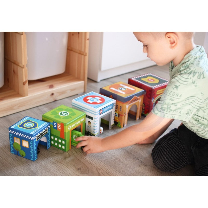 Houten Puzzel Kubus Voertuigen Educatief Interactief by Woopie Let's Go Green