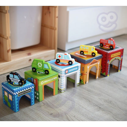 Houten Puzzel Kubus Voertuigen Educatief Interactief by Woopie Let's Go Green