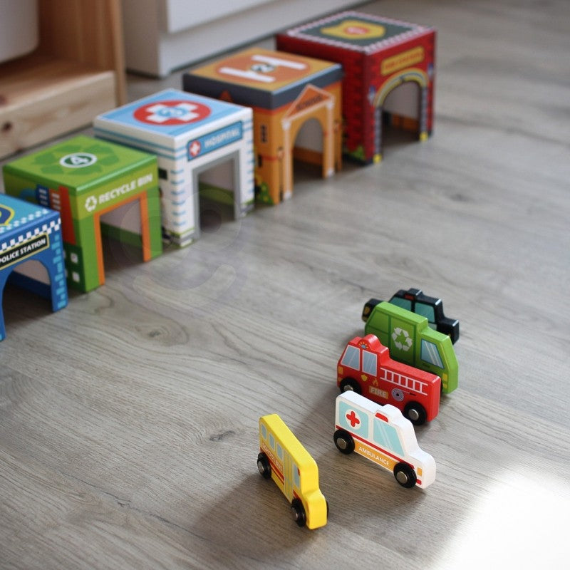 Houten Puzzel Kubus Voertuigen Educatief Interactief by Woopie Let's Go Green