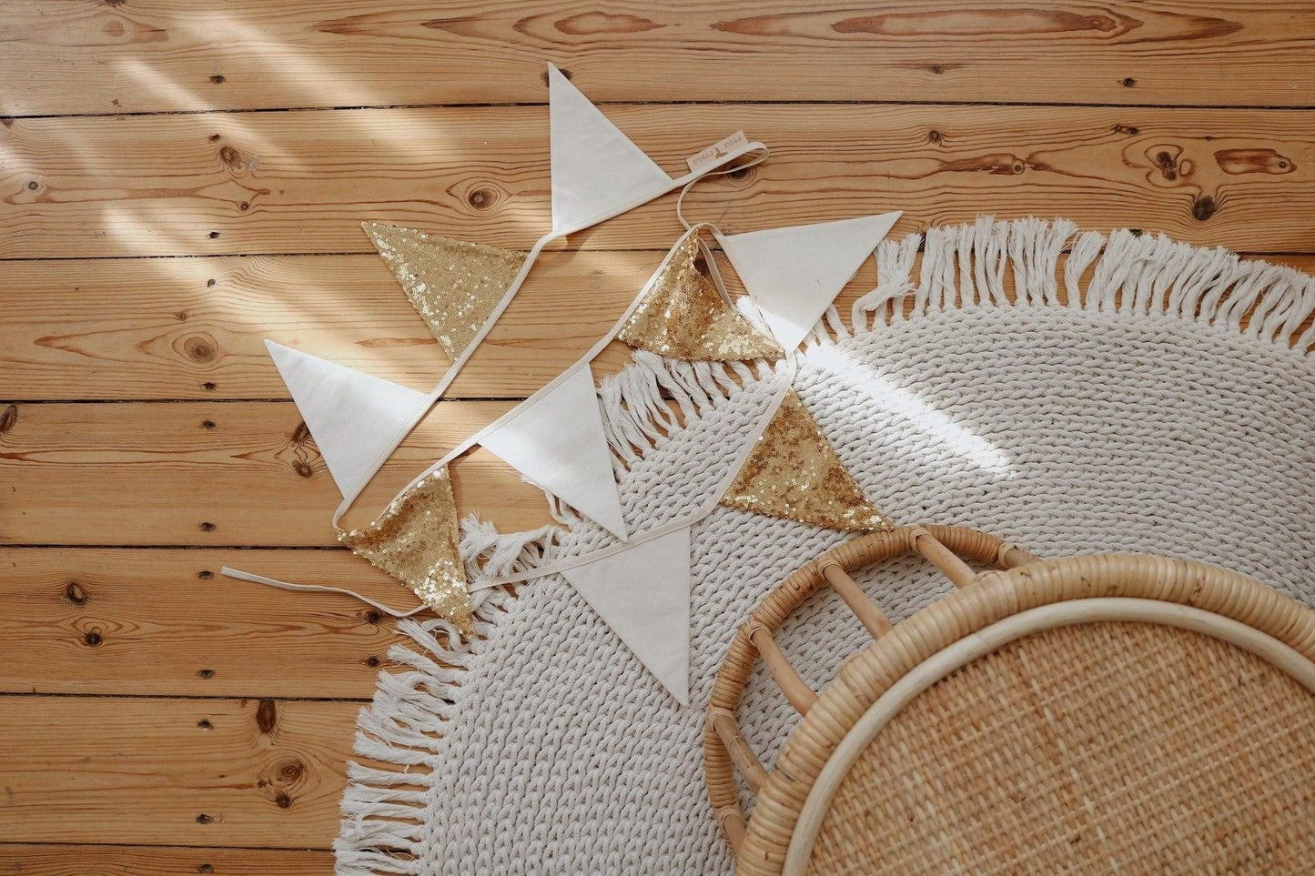 Pailletten Slinger Goud Beige Voor Kinderkamerdecor by moi mili