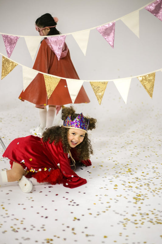 Sequin Garland - Pink and Beige