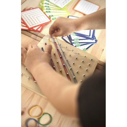 Houten Geoplan Puzzel Met Elastiek Patronen Kleurrijk by Woopie Let's Go Green