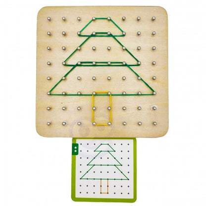 Houten Geoplan Puzzel Met Elastiek Patronen Kleurrijk by Woopie Let's Go Green