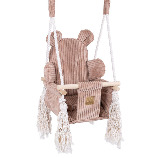 Babyschommel Teddy Rozepoeder Zacht Comfortabel Veilig by MeowBaby