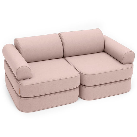 Modulaire Kinderbank Binnen Buiten Roze Zachte Segmenten by MeowBaby